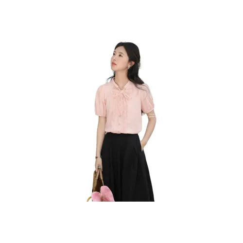 Alxnan Crop Tops Women's Pink Button Front Open/Close Batch 2