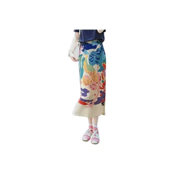 Wbwq Casual Long Skirt Women's Colorful Floral