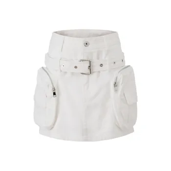 ZAVK Cargo Short Skirts Women's White
