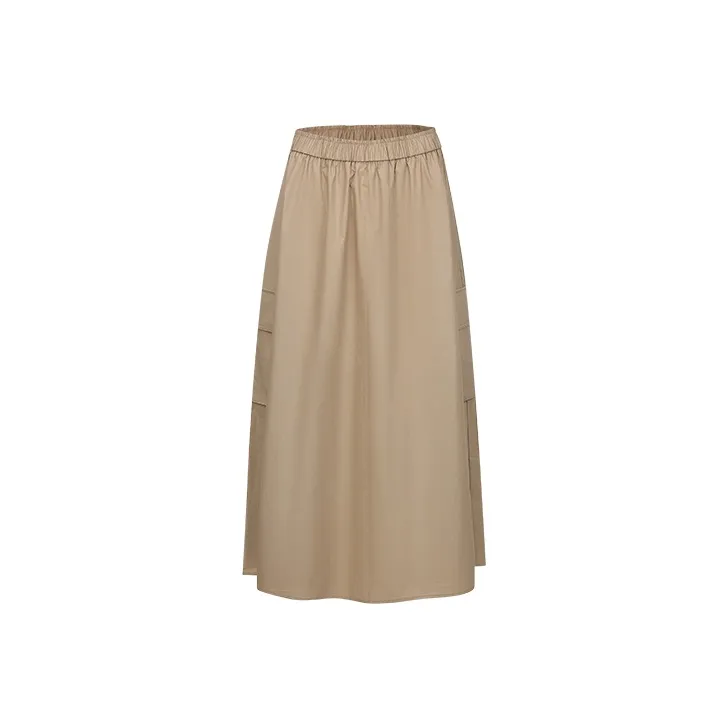 URBAN REVIVO Casual Long Skirt Women's Khaki-0