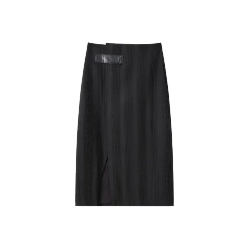 SHUXI Casual Long Skirts Women's Sichuan Spice Black
