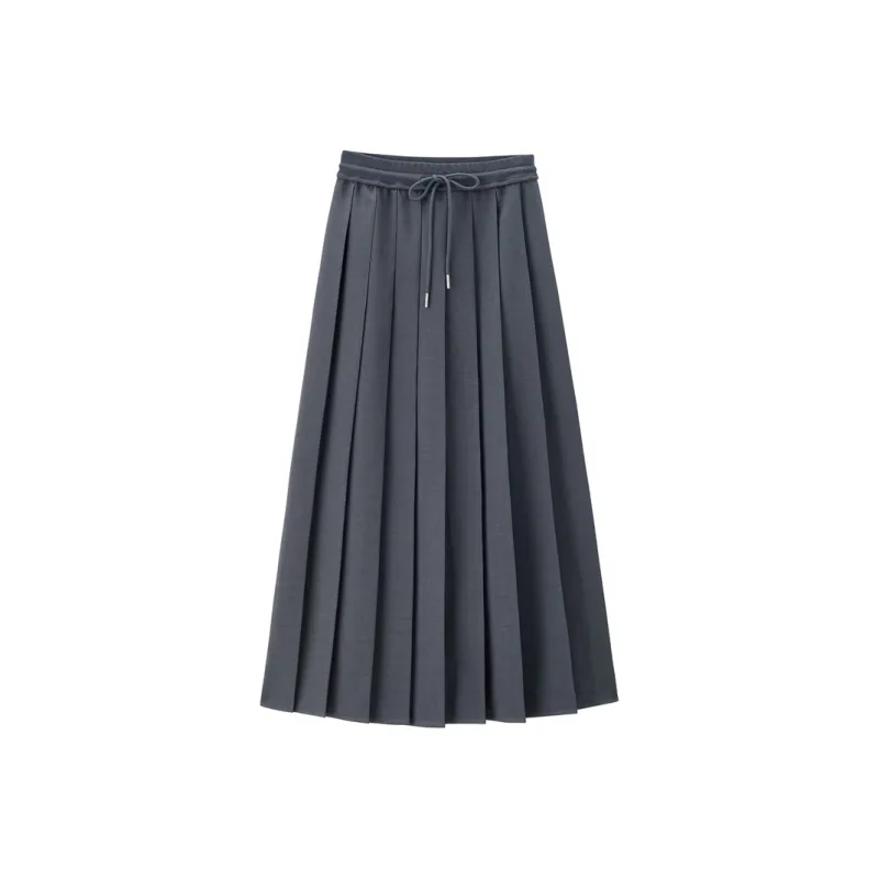 UNIQLO Casual Long Skirts Women's Stone Gray-0