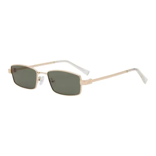 Le Specs Metal Irregular Shape Sunglasses Unisex Gold