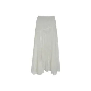 Little Pull Casual Long Skirts Women's Ecru