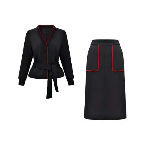 DIFFIE RIEGER Skirt Set Women's Obsidian Black