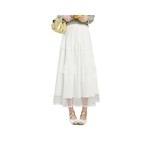 La Chapelle Casual Long Skirt Women's White