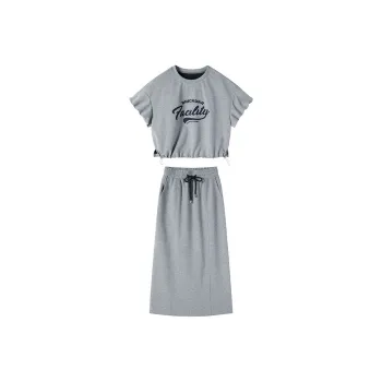 XIANGYING Skirt Set Women's Medium Gray