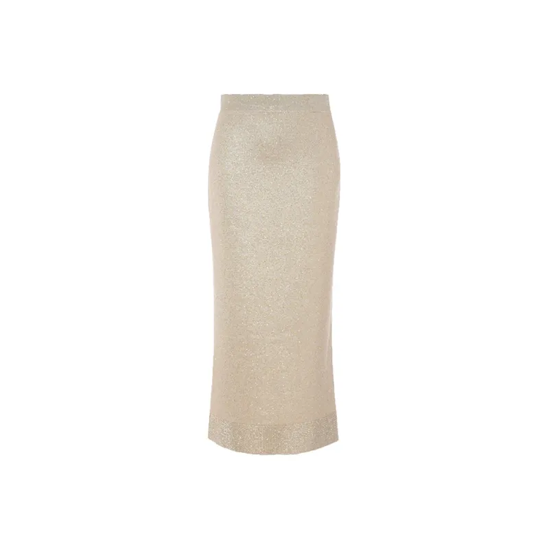 BESIONIA SS25 Casual Long Skirts Women's Gold-0