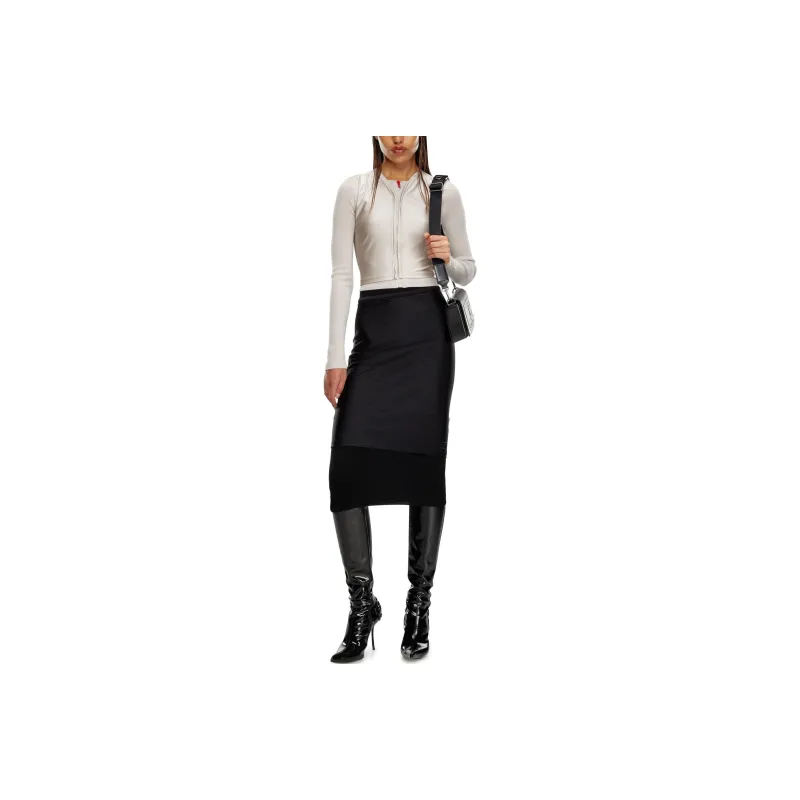 DIESEL M Rossy Stretched Midi Pencil Skirt-0