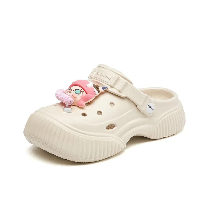 La Chapelle Business Casual Versatile Clogs Women's Beige-0
