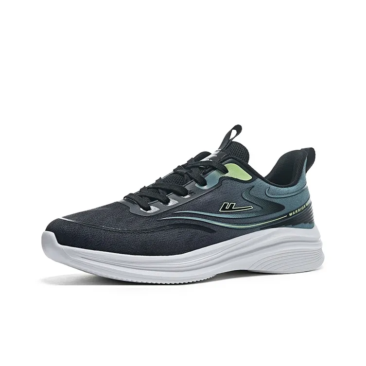 Warrior Slip Resistant, Abrasion Resistant, Breathable Low Top Casual Running Shoes Men's Black Green-1
