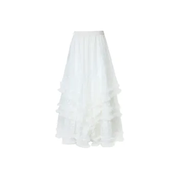 ZXZA Casual Long Skirt Women's White