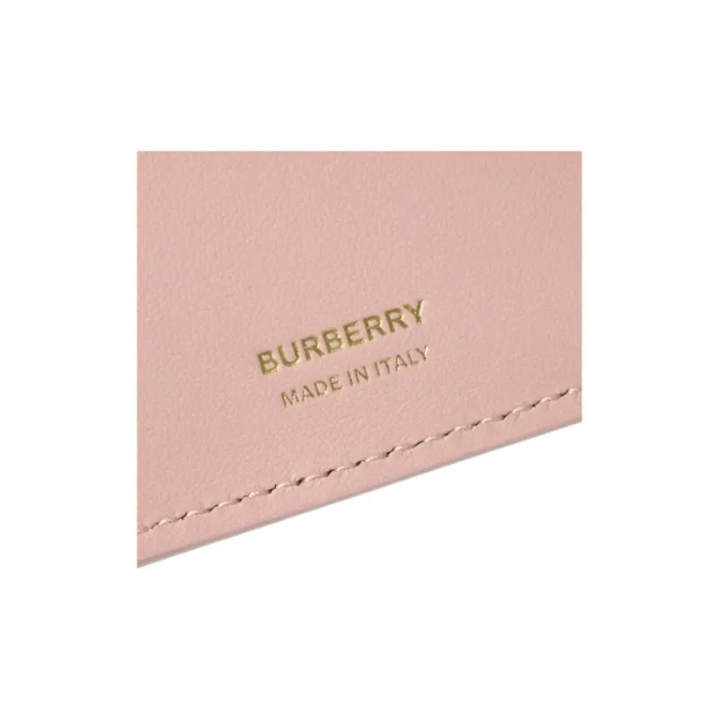 Burberry Calfskin Wallet Mini Women's Pink-5