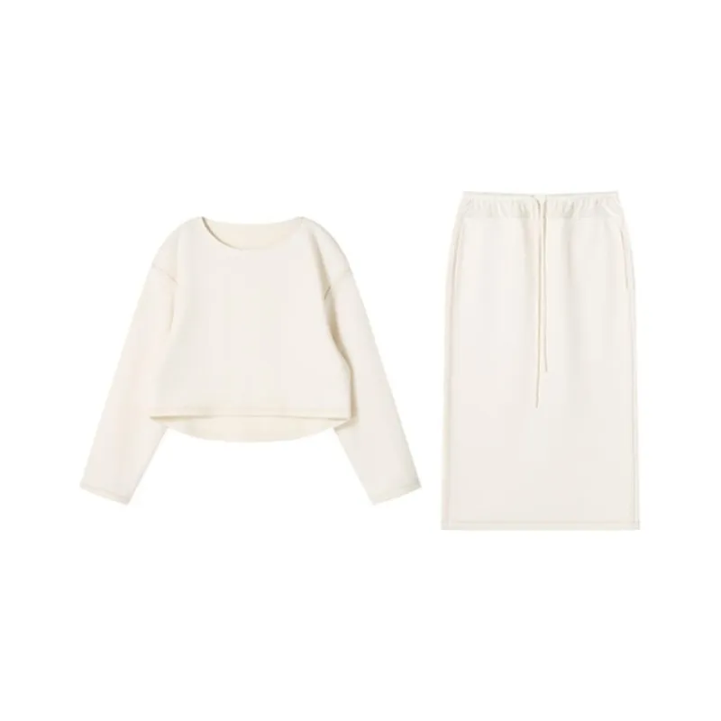 SHUXI Skirt Set Women's Eraser White-0