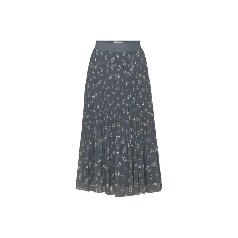 ARITZIA Wilfred New Twirl Pleated Skirt Casual Long Skirts Women's Vintage Navy White/Classic Marine Blue White-0