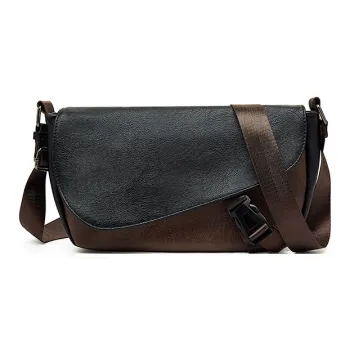 Old Man's Head Synthetic Leather Crossbody Bag, Shoulder Bag Men's Black