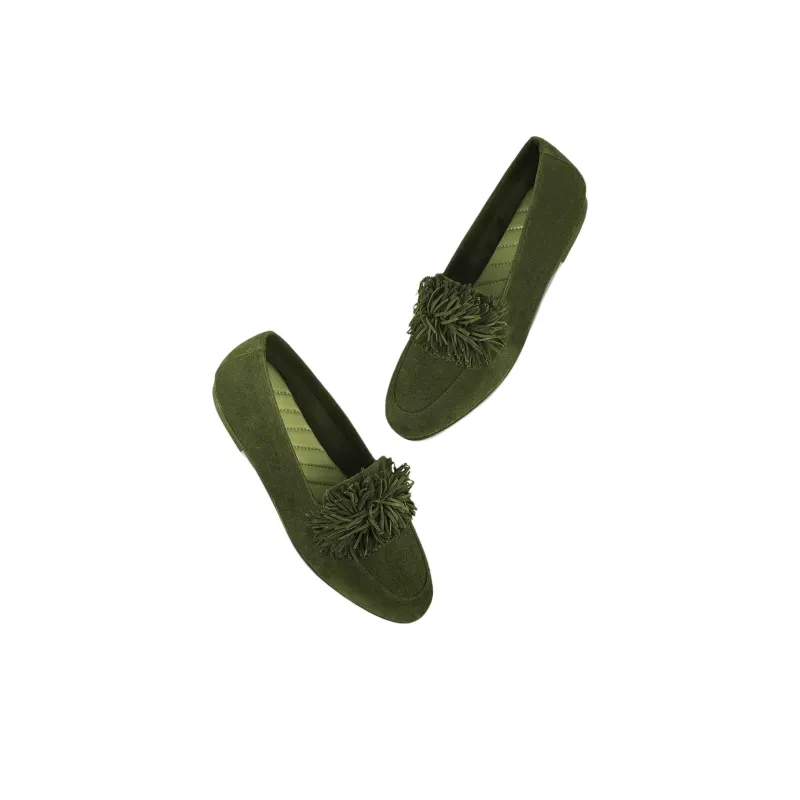 AQUAZZURA Gytane Casual Single Shoes Women's Green-3