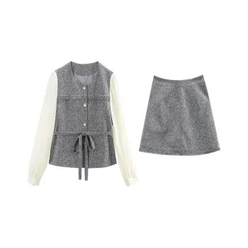 A Paradise For Awakening Skirt Set Women's Gray