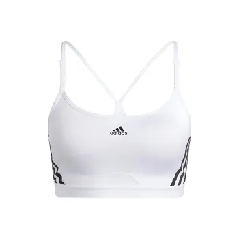 Adidas AEROREACT TRAINING LIGHT SUPPORT 3 STRIPES BRA Sports Underwear Women's White