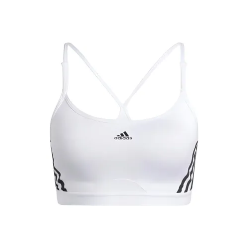 Adidas AEROREACT TRAINING LIGHT SUPPORT 3 STRIPES BRA Sports Underwear Women's White