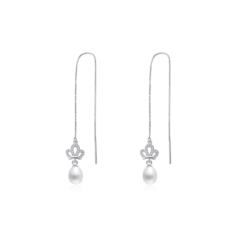 LAOMIAO Pearl Drop Earrings Women's-0