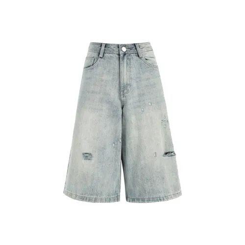 ZAVK Denim Shorts Women's Cyan White Blue