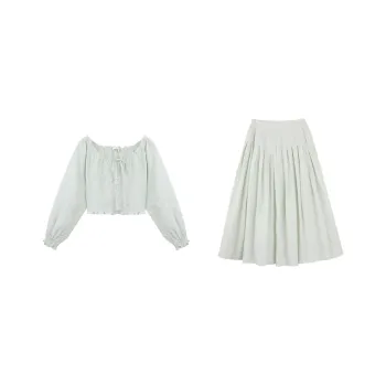 Udon House Skirt Set Women's Milk Green