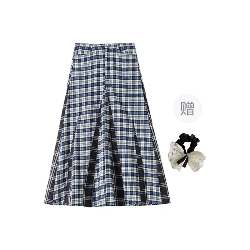 PAVEA Casual Long Skirt Women's Image Color+Hair Tie Included-0