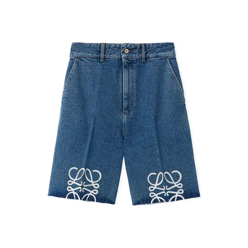 LOEWE Anagram Shorts 'Jeans Blue'-0
