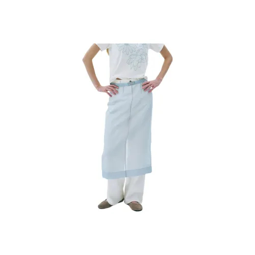 MARDI MERCREDI SS25 SHEER MAXI LAYERED SKIRT_MINT Casual Long Skirt Women's Mint Green