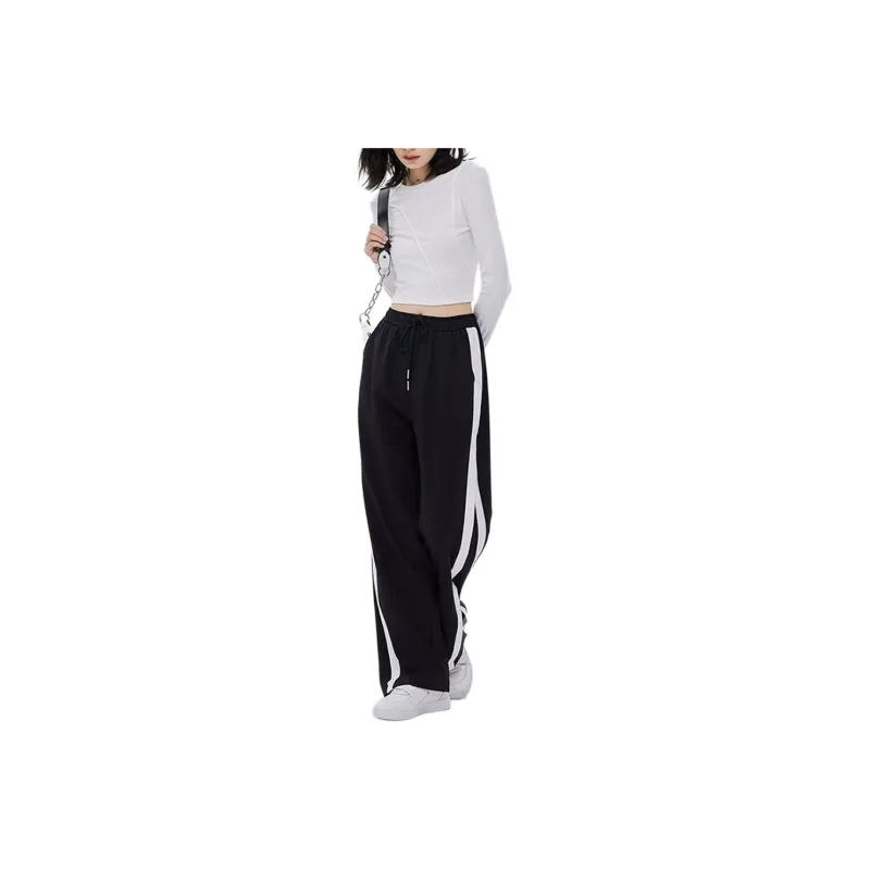 F·dragon Casual Pants Unisex Black White-0