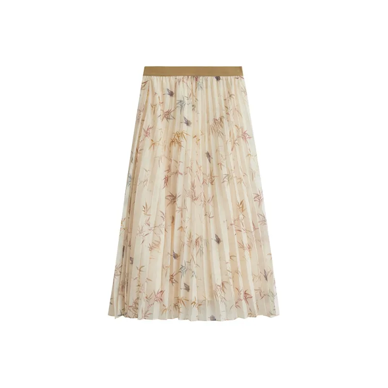Inman Casual Long Skirts Women's Apricot-0