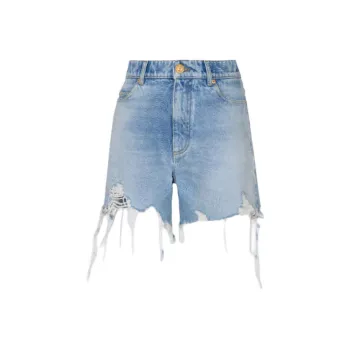 BALMAIN Raw Cut Denim Shorts