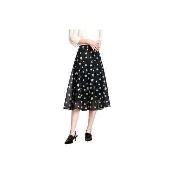 FENHONGMALI Casual Long Skirts Women's Black