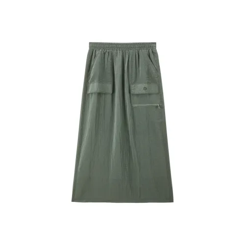 PEACEBIRD Casual Short Skirts Women's Seaweed Green