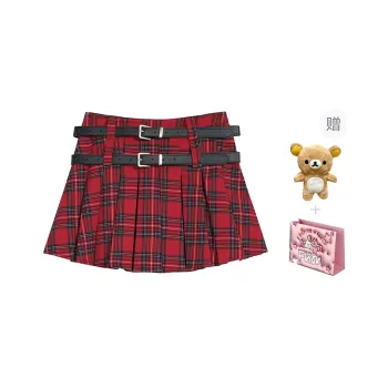FLIM Casual Short Skirts Women's Red Rilakkuma Pendant+Box