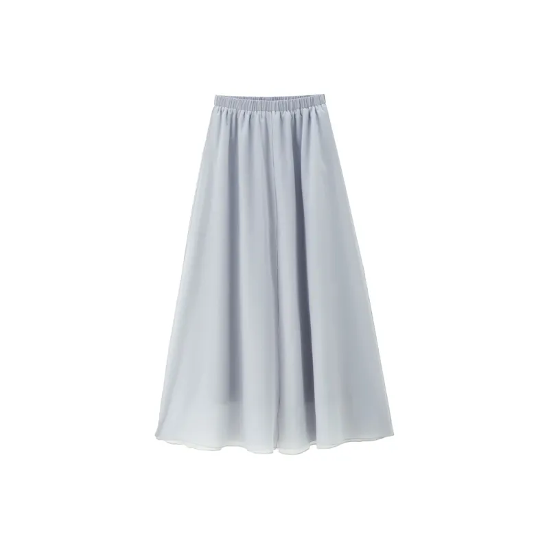 UNIQLO Casual Long Skirt Women's Clear Cloud Gray-0