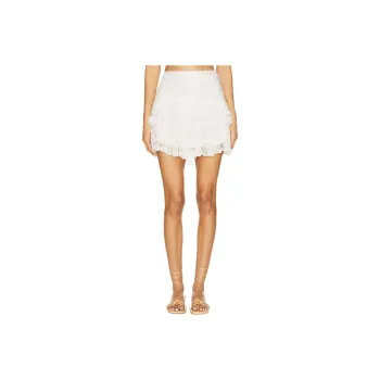 LOVESHACKFANCY Casual Short Skirts Women's White