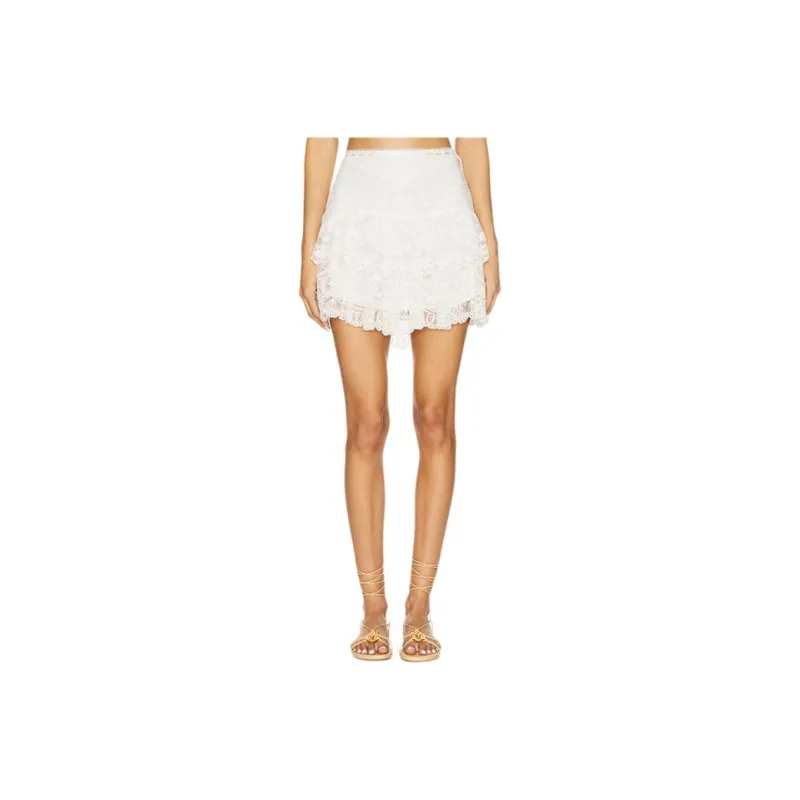 LOVESHACKFANCY Casual Short Skirts Women's White-0