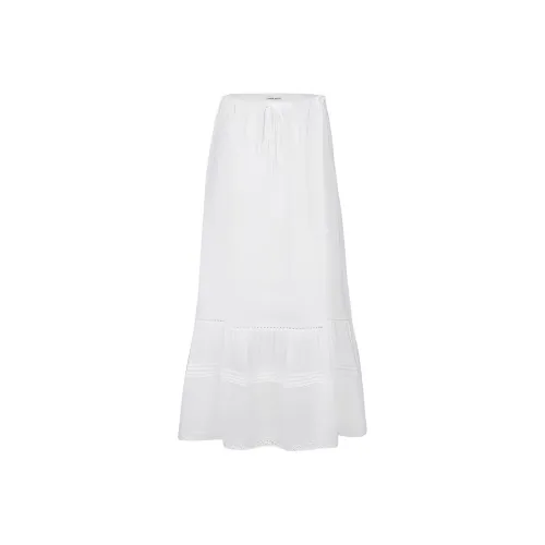 URBAN REVIVO Boho Style Casual Long Skirt Women's Raw White
