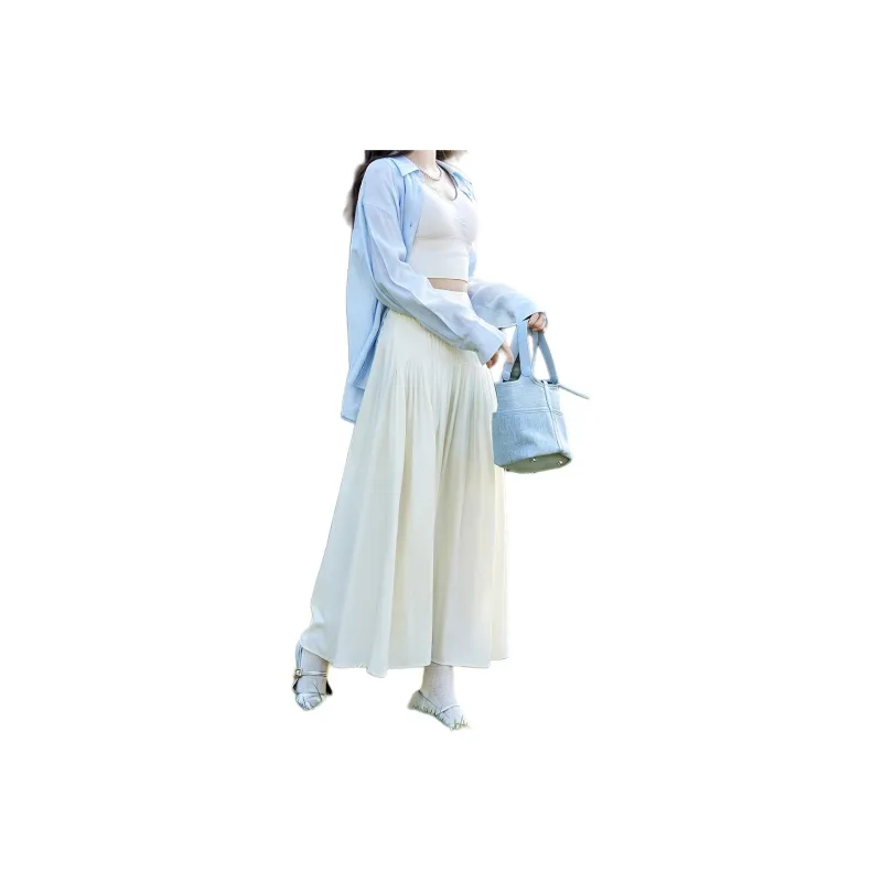 MISHOW Casual Long Skirts Women's Creamy Apricot-0