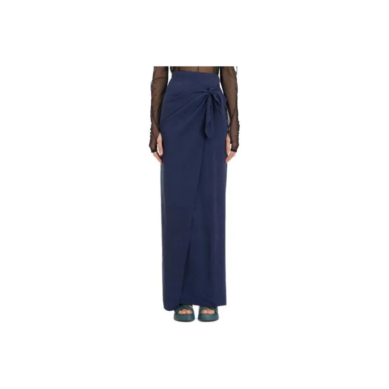 CORTANA Casual Long Skirt Women's Blue-0