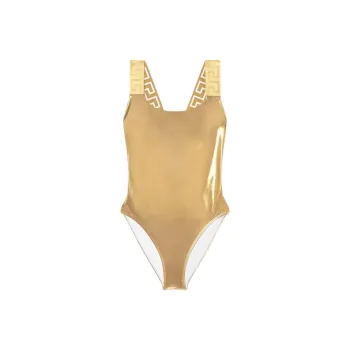 VERSACE Greca Border Metallic One Piece Swimsuit