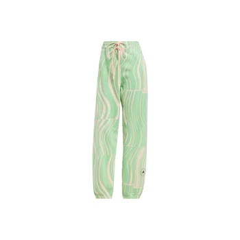Adidas TRUECASUALS SWEAT PANTS Athletic Trousers Women's Bright Green/Light Pink