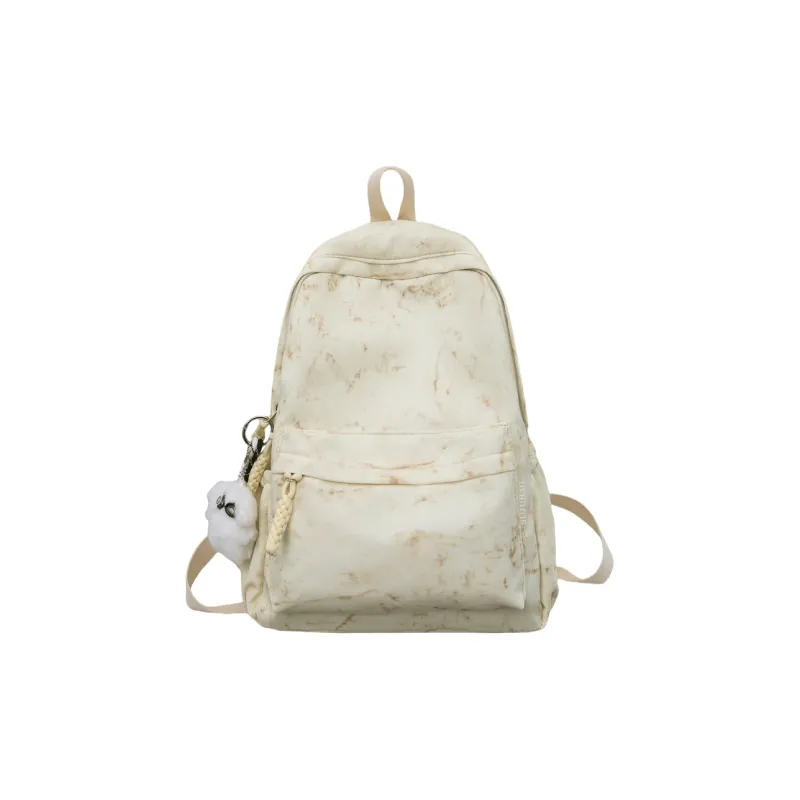 Yalu Nylon Backpack Unisex Black/Ecru/Yellow/Pink/Light Purple/Light Green-31