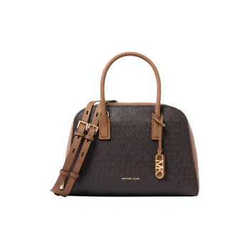MICHAEL KORS Artificial Leather With Cow Leather One Shoulder Handbag Medium Size Women's Brown