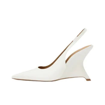ZARA Wedge Heel High Heels 10.5cm Women's White
