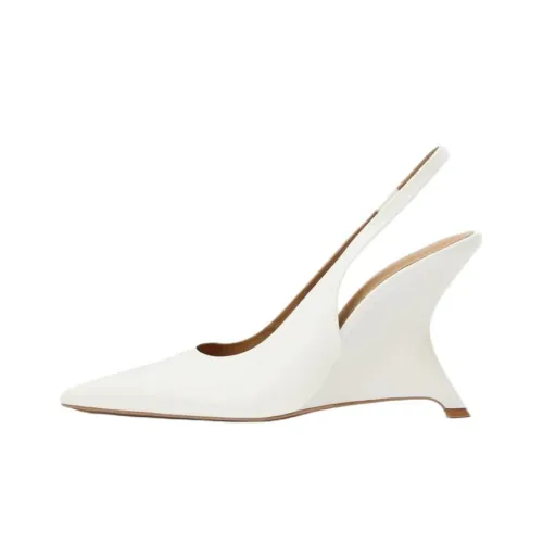 ZARA Wedge Heel High Heels 10.5cm Women's White