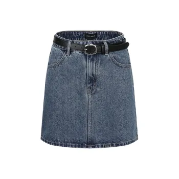 URBAN REVIVO Denim Short Skirts Women's Blue