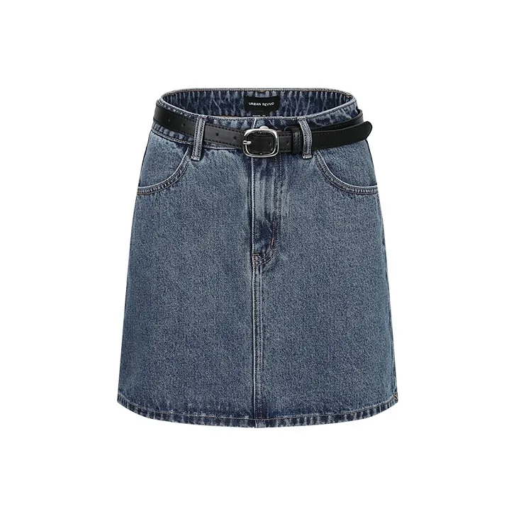 URBAN REVIVO Denim Short Skirts Women's Blue-0